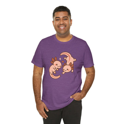 Kawaii Axolotl T-Shirt – Cute Tee with Smiling Axolotls - WhimSpin - https://whimspin.com