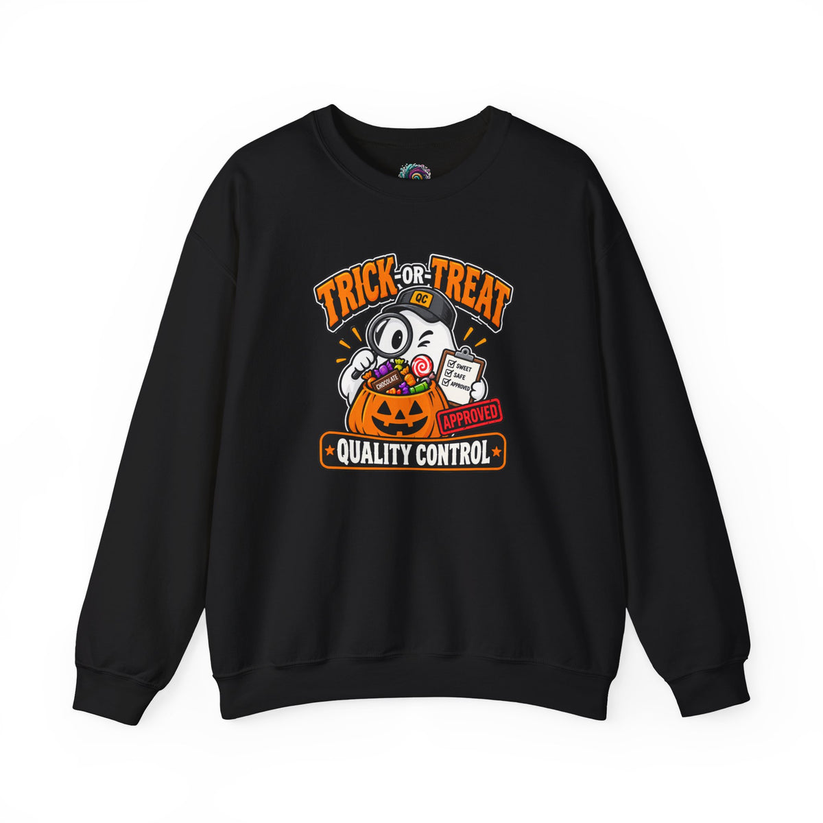 Trick-or-Treat Quality Control Sweatshirt – Funny Halloween Cozy Top