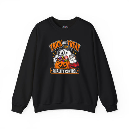 Trick-or-Treat Quality Control Sweatshirt – Funny Halloween Cozy Top