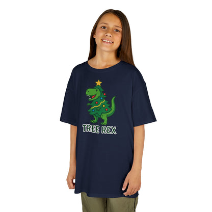 Tree Rex Kids’ Christmas T-Shirt – Cute Dino Holiday Tee
