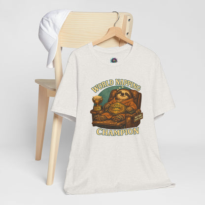 World Napping Champion T-Shirt – Funny Sloth Nap Tee