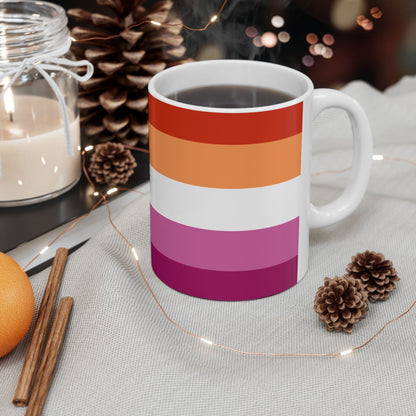Lesbian Pride Flag Mug – Sapphic Identity LGBTQ+ Ceramic Cup