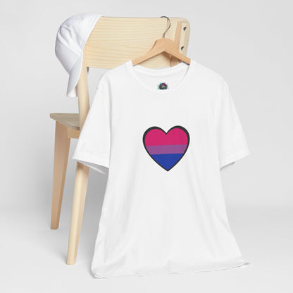 Bisexual Pride Flag T-Shirt – LGBTQ+ Heart Graphic Tee | WhimSpin