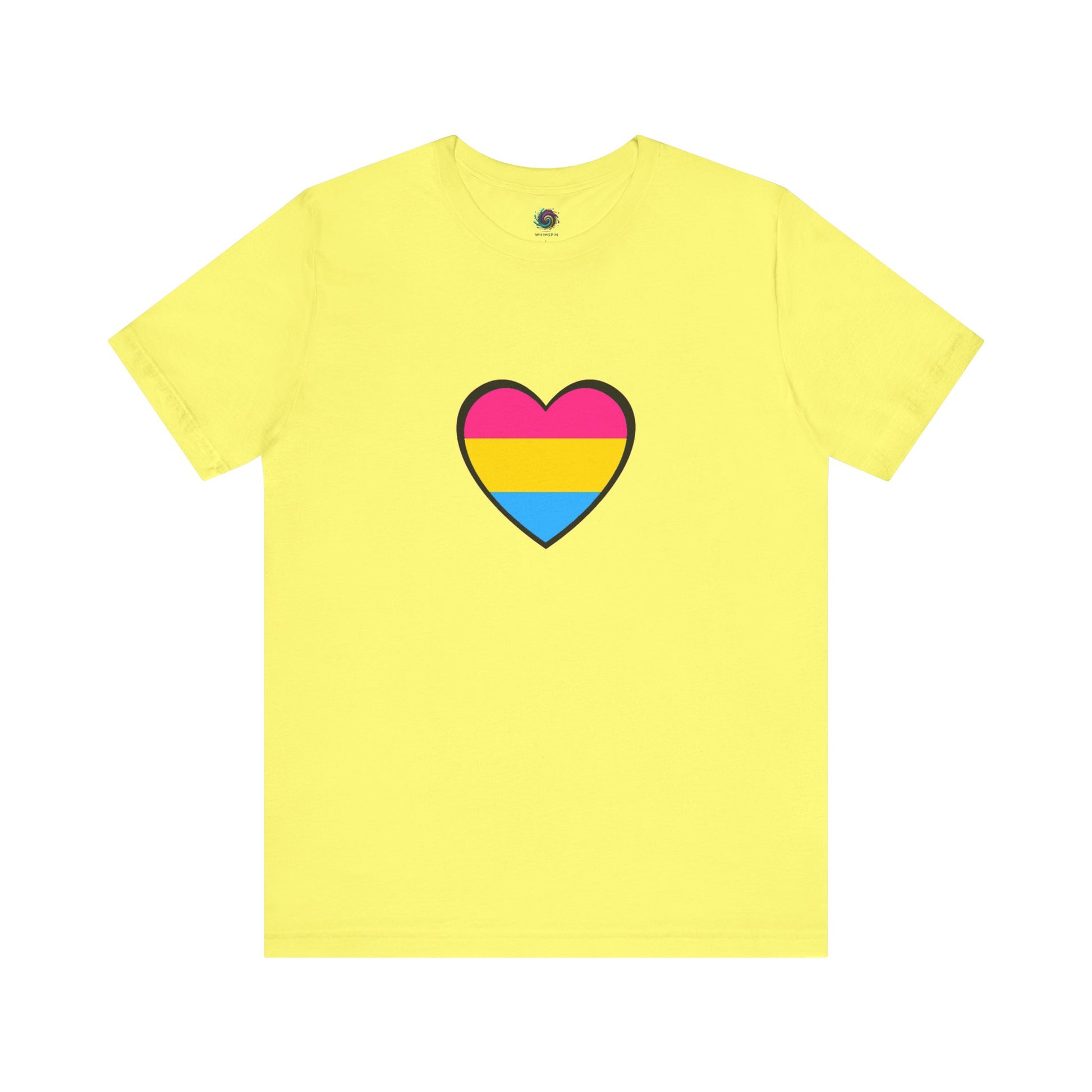 Pansexual Pride Flag Heart Tee – LGBTQ+ Pan Flag Minimalist Shirt - WhimSpin - https://whimspin.com