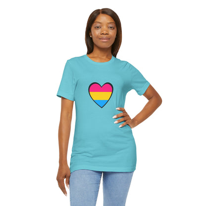 Pansexual Pride Flag Heart Tee – LGBTQ+ Pan Flag Minimalist Shirt - WhimSpin - https://whimspin.com