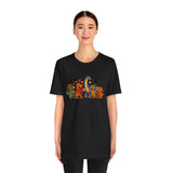Black dinosaur Valentine graphic T-shirt, short-sleeve crew neck front view