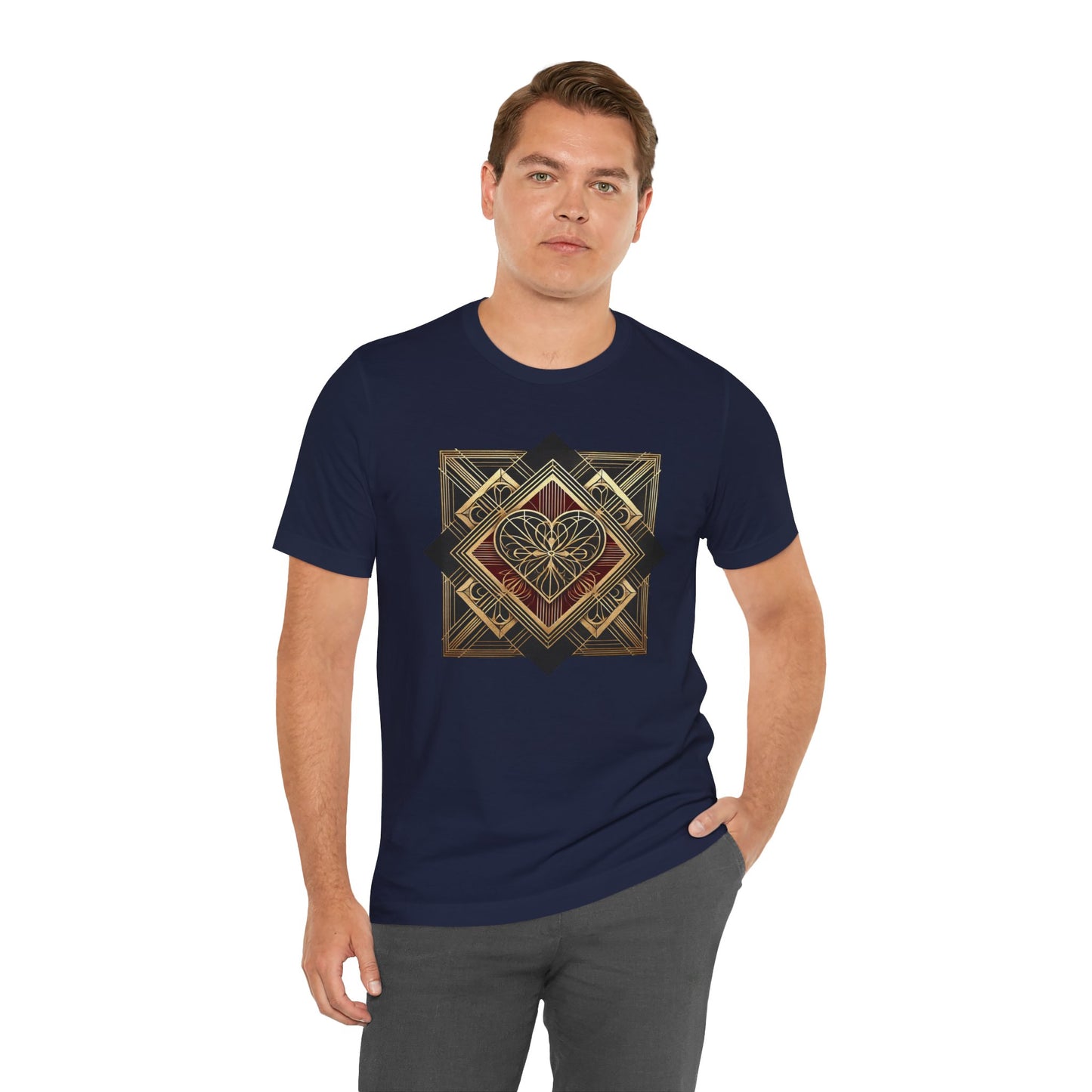 Art Deco Heart T-Shirt – Romantic Valentine's Day Graphic Tee