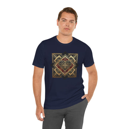 Art Deco Heart T-Shirt – Romantic Valentine's Day Graphic Tee