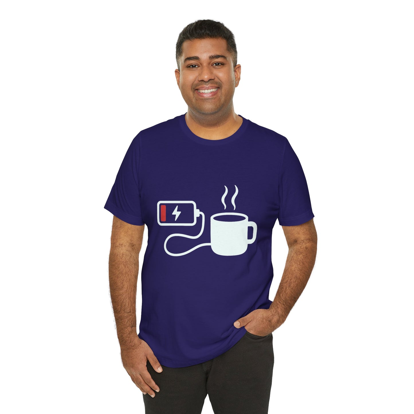 Low Battery Need Coffee Tee – Funny Caffeine Graphic T-Shirt