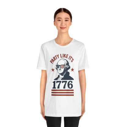 Party Like It's 1776 T-Shirt – Funny 4th of July Tee with George Washington Graphic - WhimSpin - https://whimspin.com