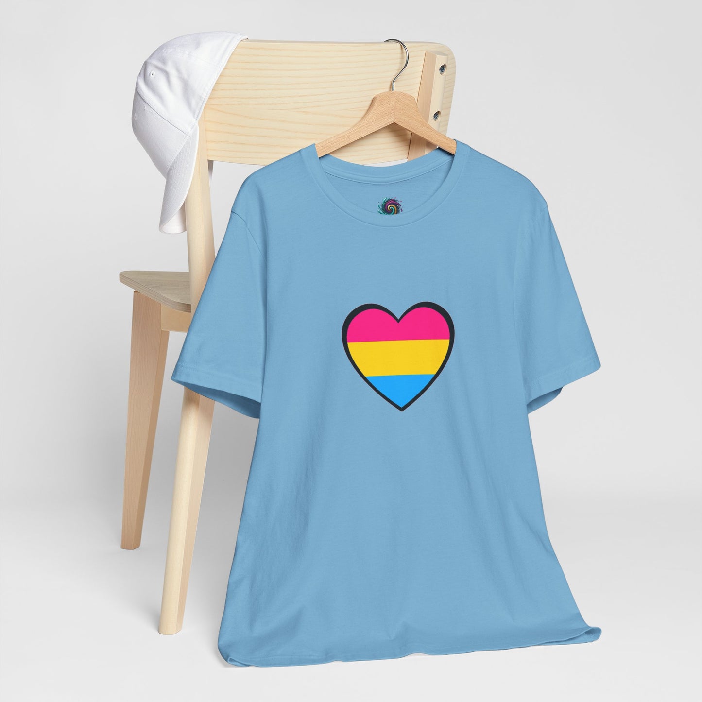 Pansexual Pride Flag Heart Tee – LGBTQ+ Pan Flag Minimalist Shirt - WhimSpin - https://whimspin.com