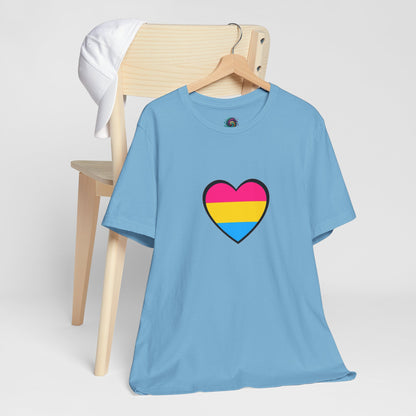 Pansexual Pride Flag Heart Tee – LGBTQ+ Pan Flag Minimalist Shirt - WhimSpin - https://whimspin.com