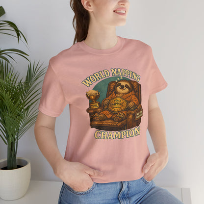 World Napping Champion T-Shirt – Funny Sloth Nap Tee