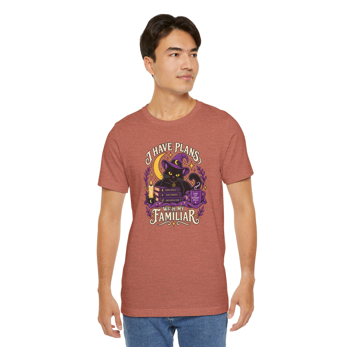 I Have Plans With My Familiar T-Shirt - Funny Witchy Introvert Cat Tee
