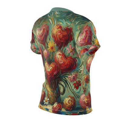 Impressionistic Heart Flowers AOP Shirt – Van Gogh-Inspired Design