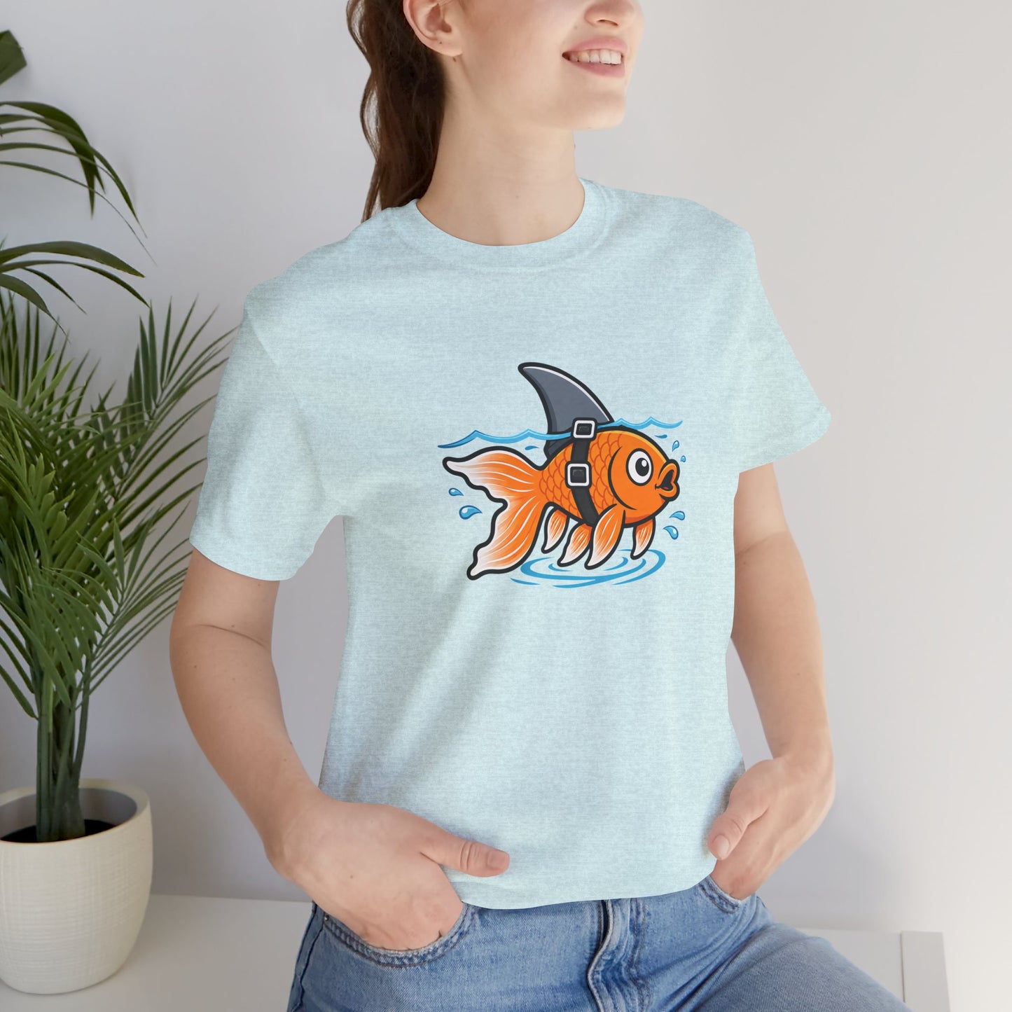 Goldfish Shark T-Shirt – Funny Fish Swimming  Graphic Tee