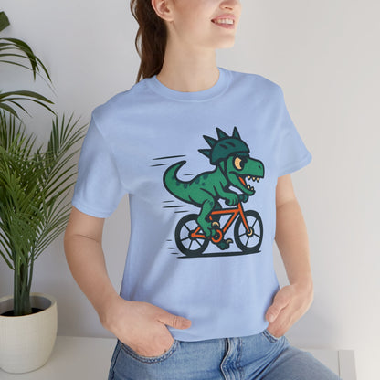 Velociraptor on a Bike T-Shirt – Funny Dino Velo Tee