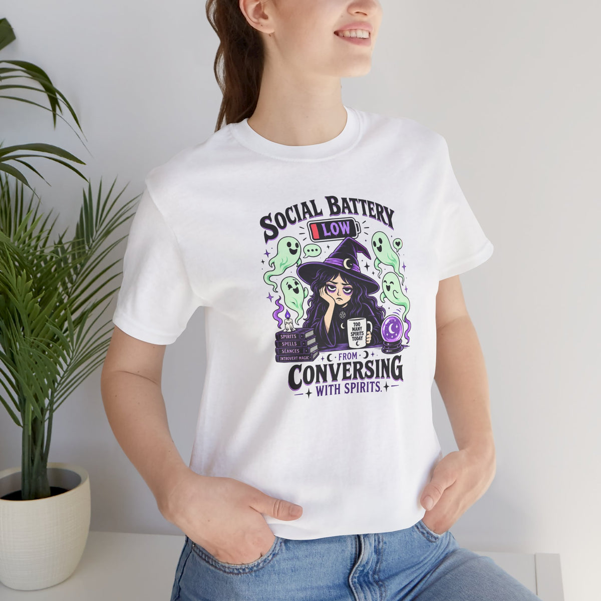 Social Battery Low From Conversing With Spirits T-Shirt