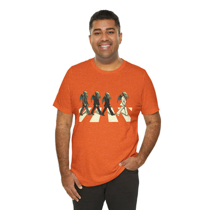 Cthulhu Crossing T-Shirt – Beatles Abbey Road Parody Tee | WhimSpin