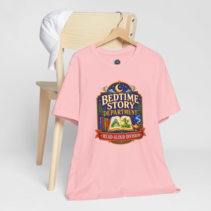 Bedtime Story Department T-Shirt – Read-Aloud Parent Tee