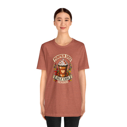 Pumpkin Spice Self Care Season T-Shirt – Funny Fall Coffee Tee