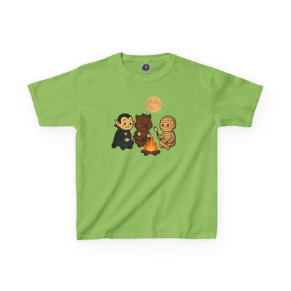 Kids Halloween Monsters Campfire T-Shirt – Cute Spooky Tee