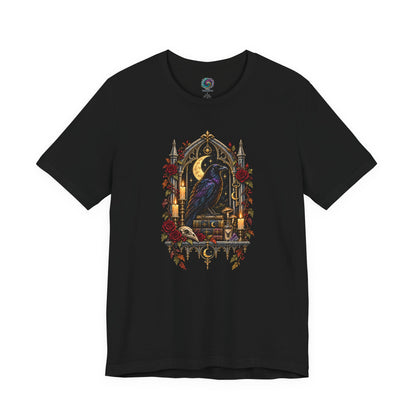 Raven’s Reliquary Tee – Gothic Moonlit Raven T-shirt
