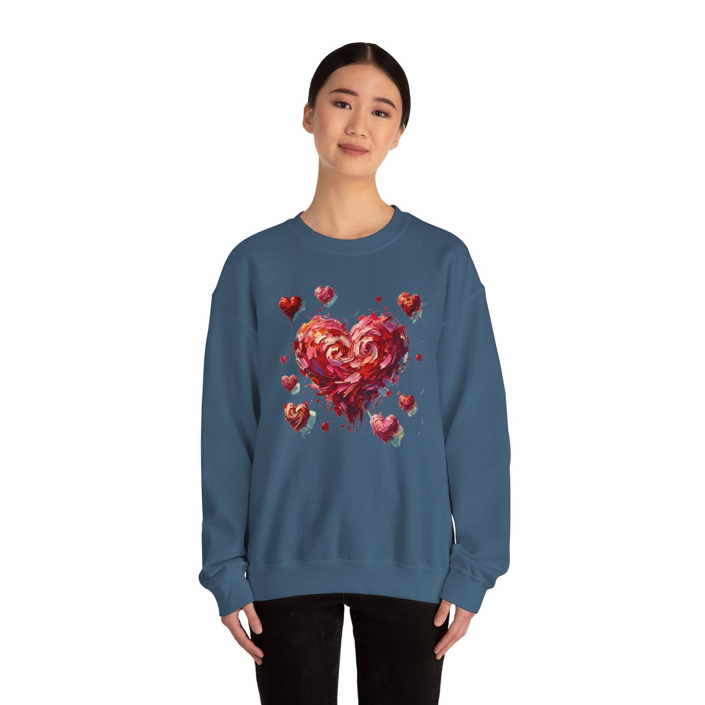 Impressionistic Heart Sweatshirt – Painterly Valentine's Day Art Pullover