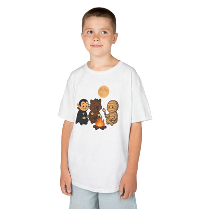 Kids Halloween Monsters Campfire T-Shirt – Cute Spooky Tee