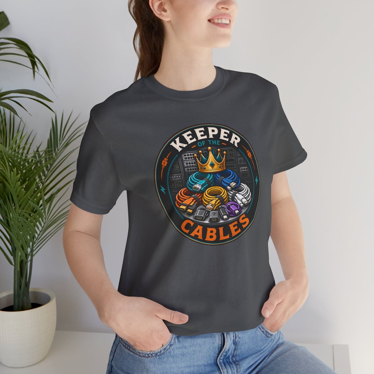 Keeper of the Cables T-Shirt – Funny Tech Dad Cable Tee