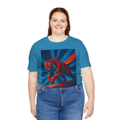Geometric Tiger T-Shirt – Bold Jungle Animal Tee in Abstract Style - WhimSpin - https://whimspin.com