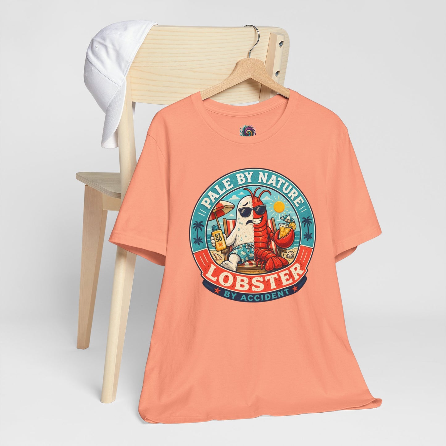 Pale by Nature Lobster by Accident T-Shirt – Funny Sunburn Summer Graphic Tee