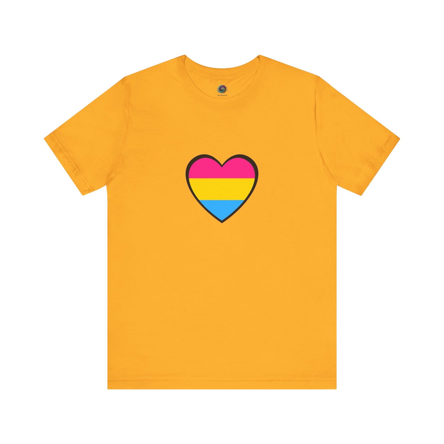 Pansexual Pride Flag Heart Tee – LGBTQ+ Pan Flag Minimalist Shirt - WhimSpin - https://whimspin.com