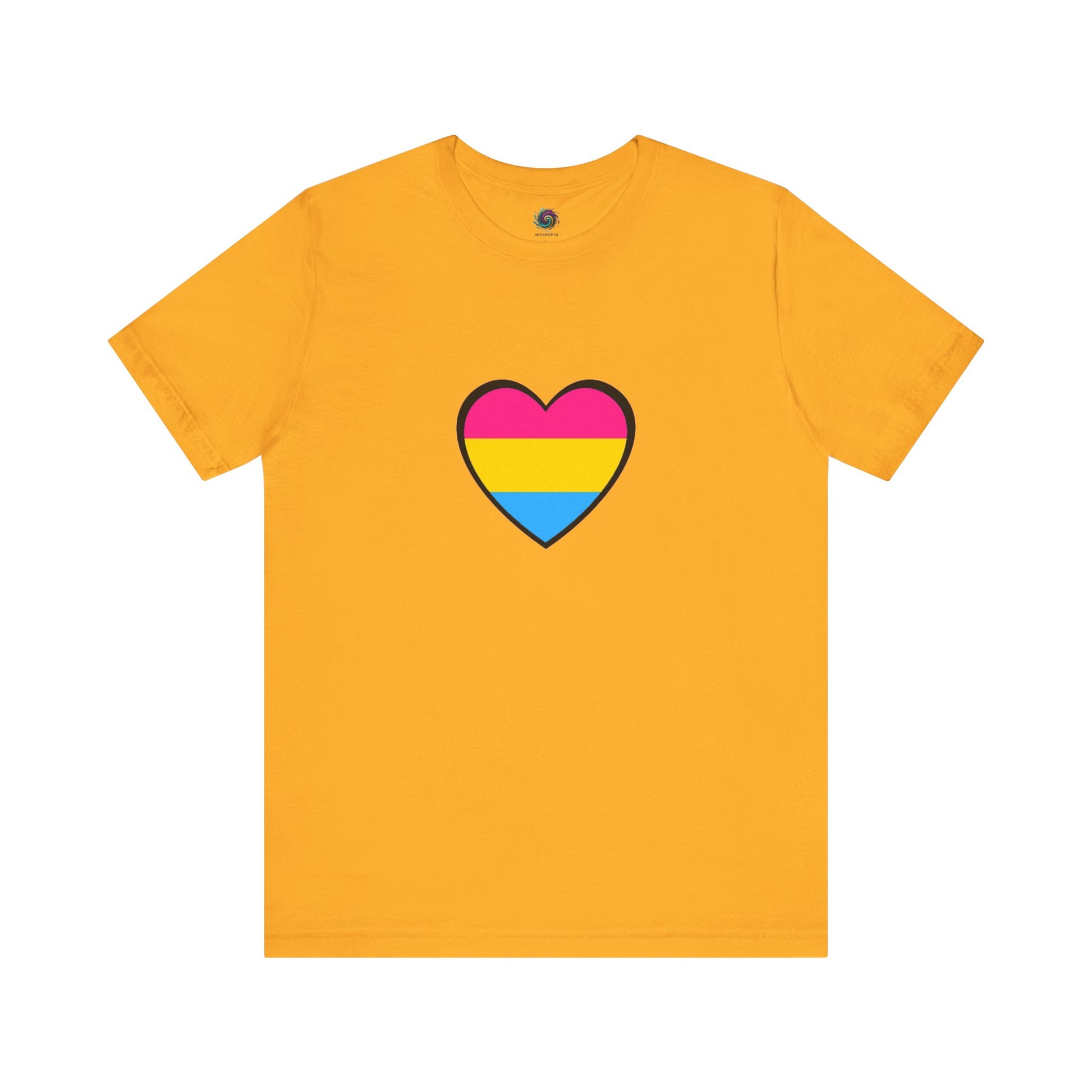 Pansexual Pride Flag Heart Tee – LGBTQ+ Pan Flag Minimalist Shirt - WhimSpin - https://whimspin.com