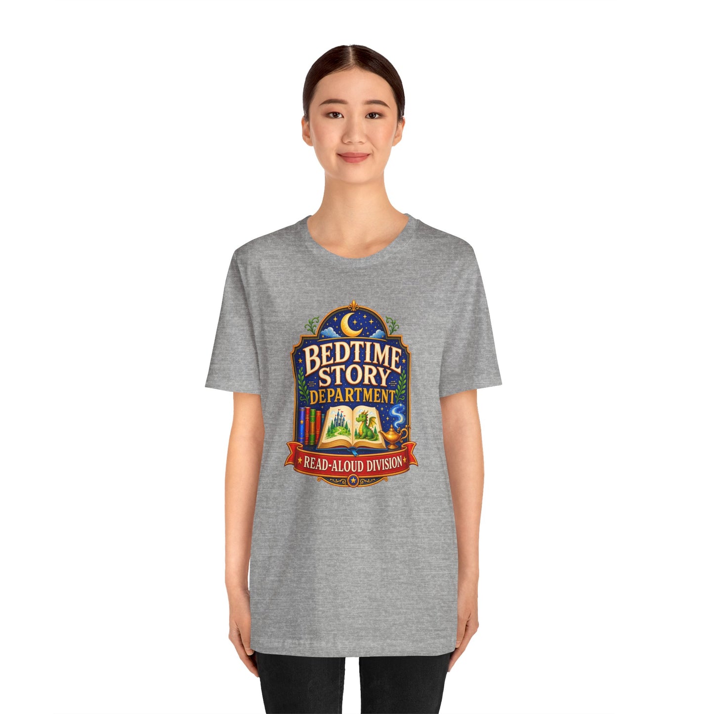 Bedtime Story Department T-Shirt – Read-Aloud Parent Tee