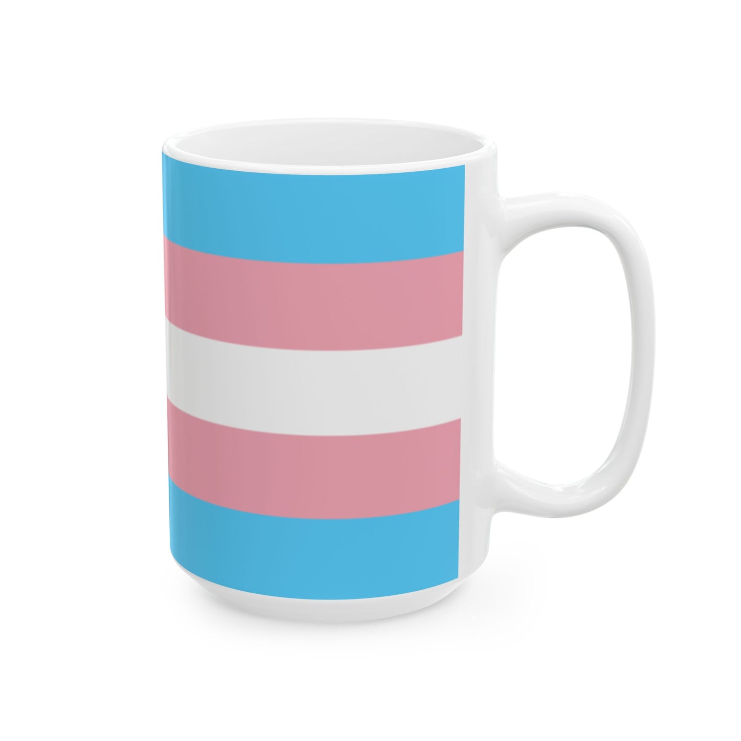 Transgender Pride Flag Cup – Blue, Pink & White LGBTQ+ Ceramic Mug