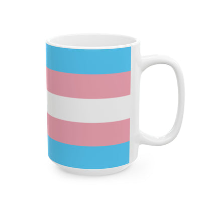 Transgender Pride Flag Cup – Blue, Pink & White LGBTQ+ Ceramic Mug
