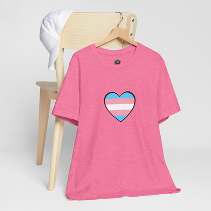 Transgender Flag Heart T-Shirt – LGBTQ+ Trans Flag Graphic Tee