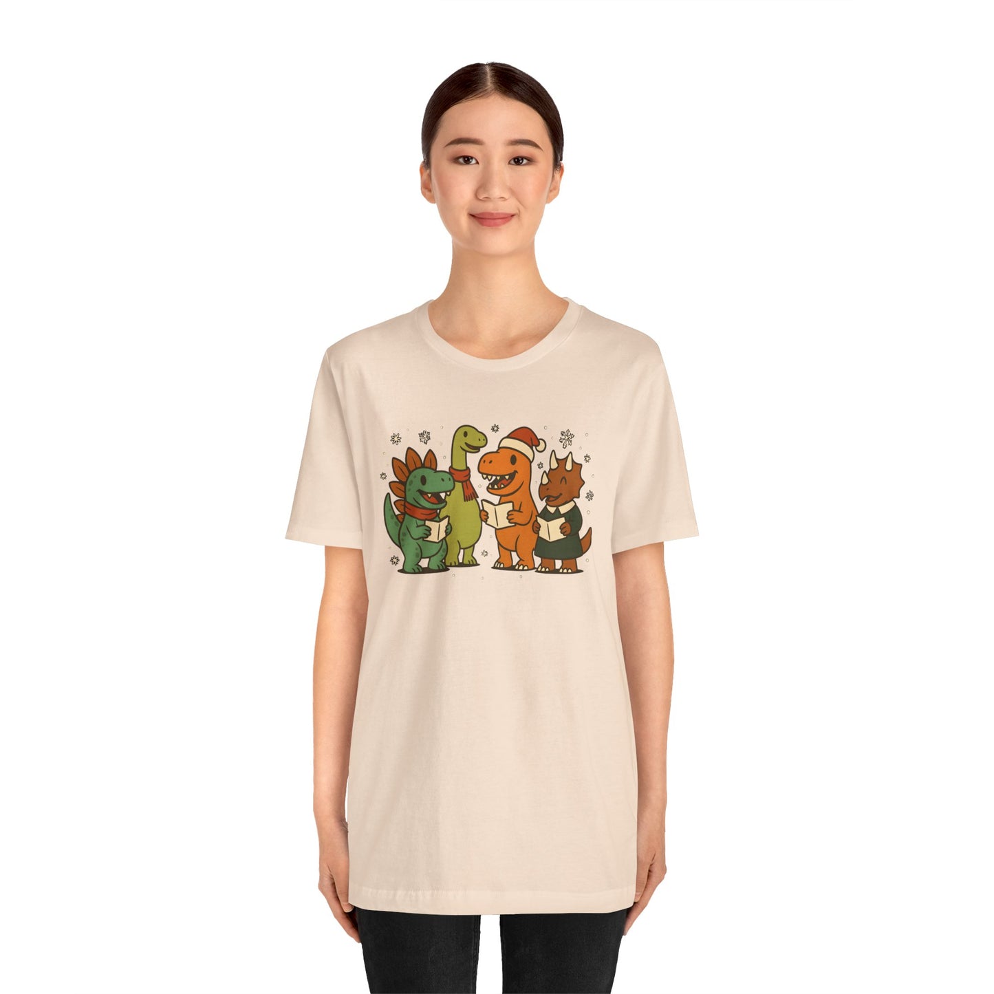 Dinosaur Carolers T-Shirt – Cute Dino Christmas Singing Tee