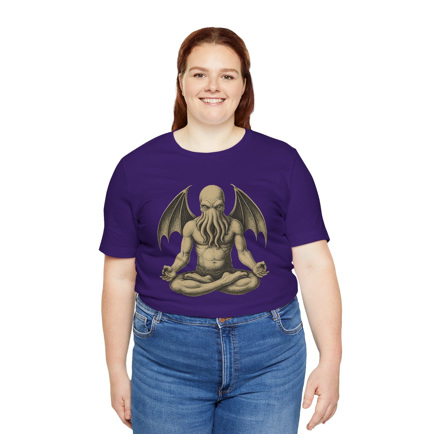 Meditating Cthulhu Shirt – Unisex Mythos Tee for Sci-Fi & Festival Fans