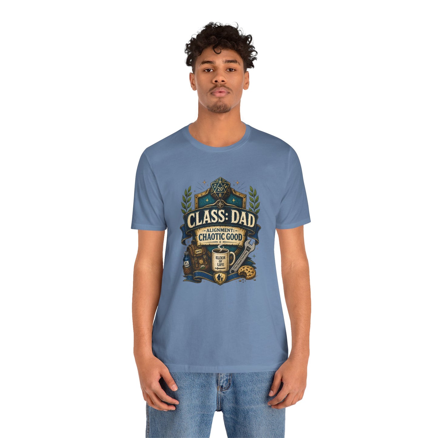 Chaotic Good Dad T-Shirt – RPG Gamer Dad Graphic Tee