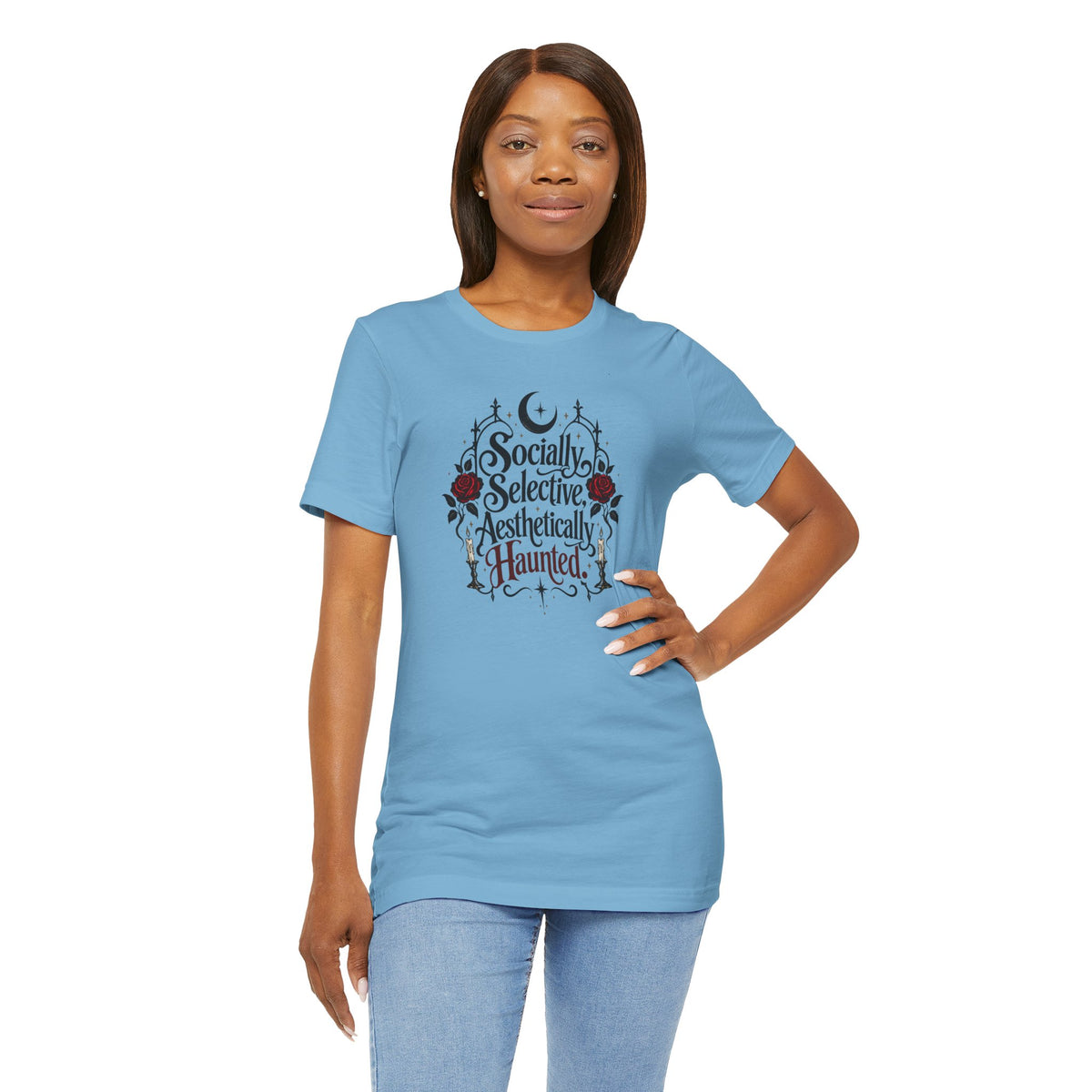 Socially Selective Aesthetically Haunted T-shirt - Gothic Humor Tee