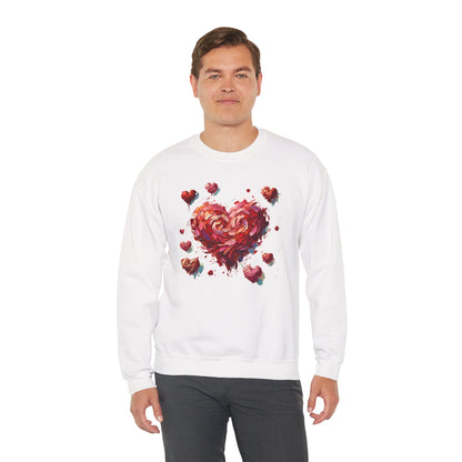 Impressionistic Heart Sweatshirt – Painterly Valentine's Day Art Pullover