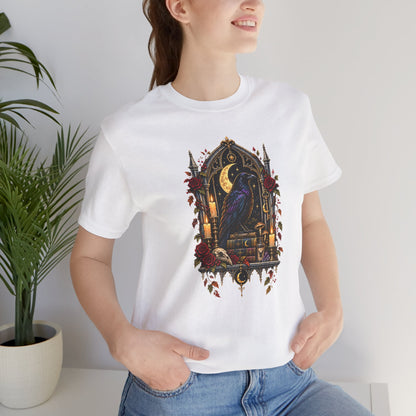 Raven’s Reliquary Tee – Gothic Moonlit Raven T-shirt