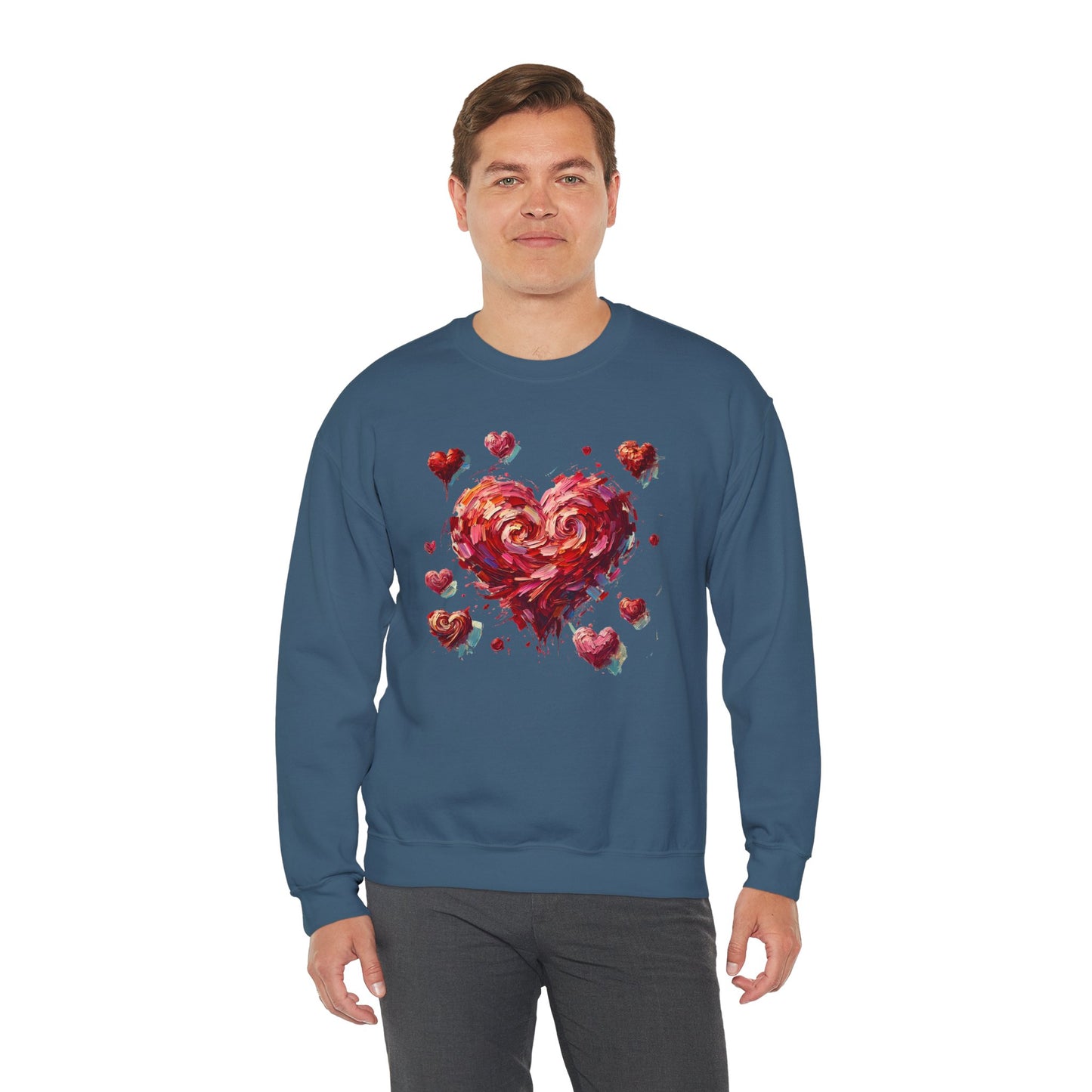 Impressionistic Heart Sweatshirt – Painterly Valentine's Day Art Pullover