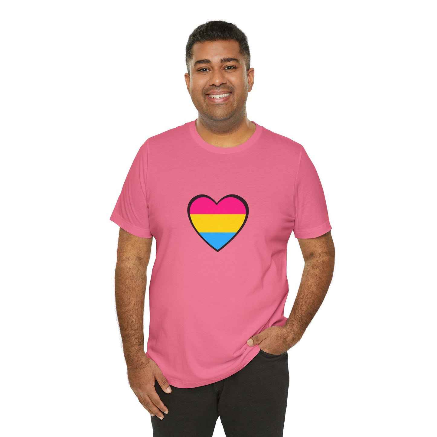 Pansexual Pride Flag Heart Tee – LGBTQ+ Pan Flag Minimalist Shirt - WhimSpin - https://whimspin.com