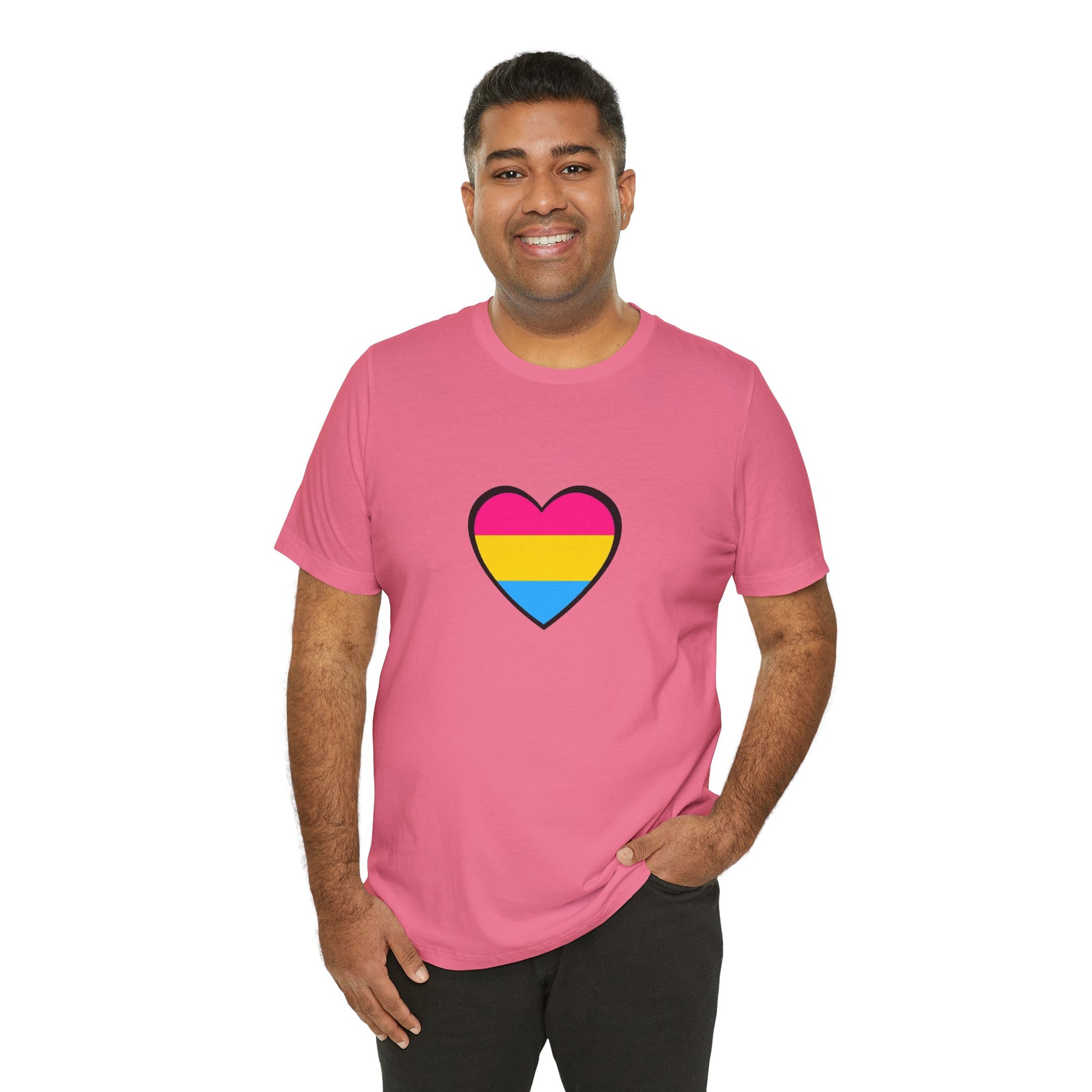 Pansexual Pride Flag Heart Tee – LGBTQ+ Pan Flag Minimalist Shirt - WhimSpin - https://whimspin.com