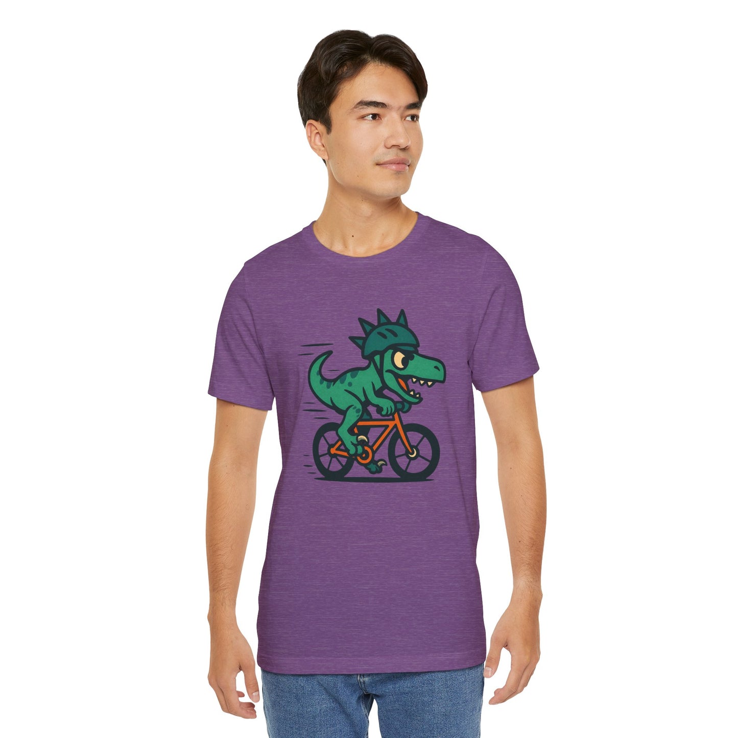 Velociraptor on a Bike T-Shirt – Funny Dino Velo Tee