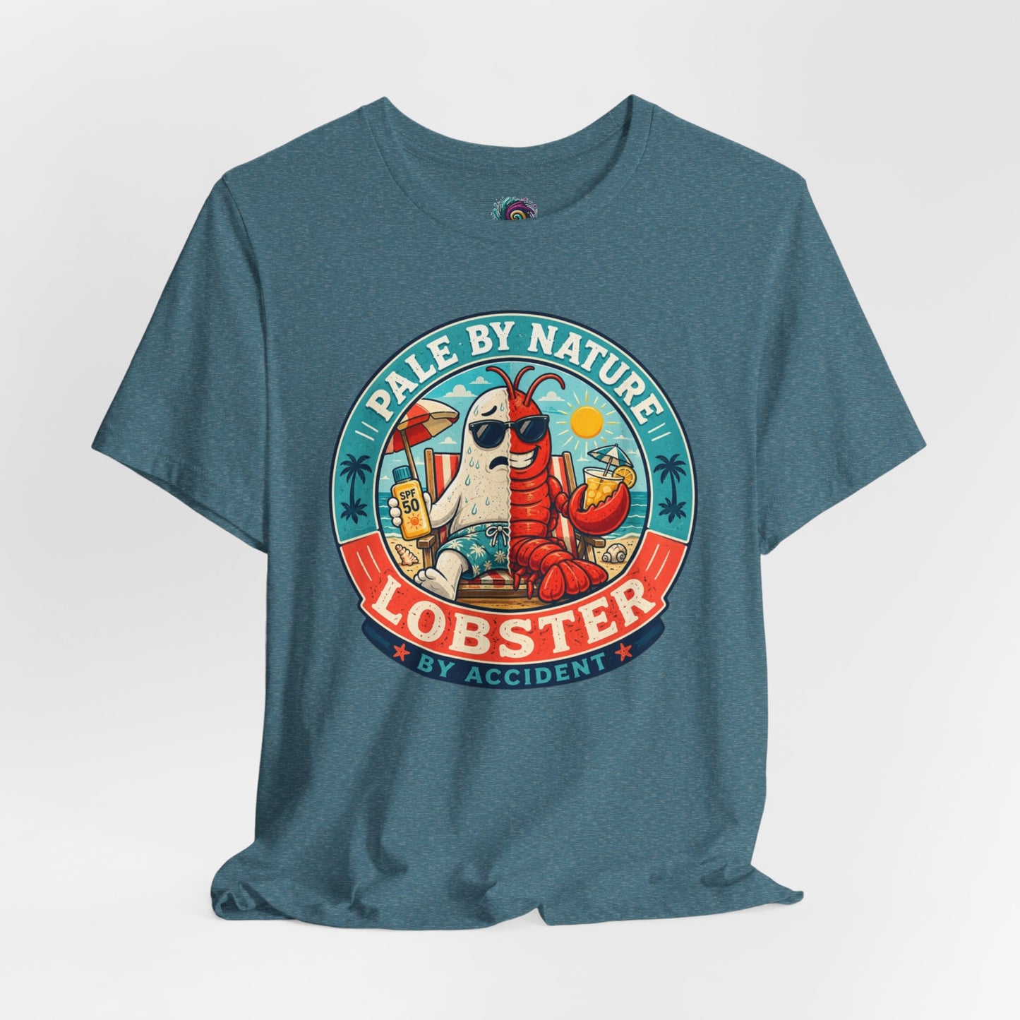 Pale by Nature Lobster by Accident T-Shirt – Funny Sunburn Summer Graphic Tee