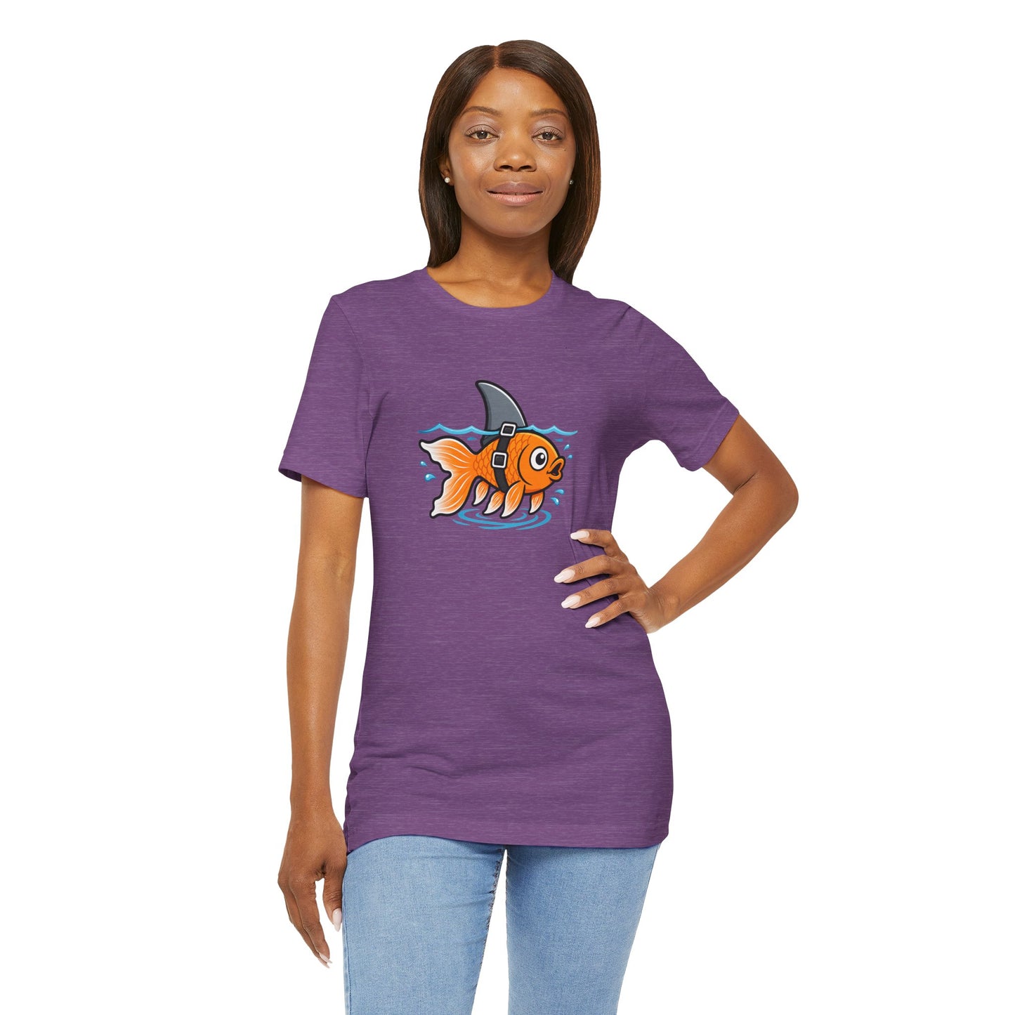 Goldfish Shark T-Shirt – Funny Fish Swimming  Graphic Tee